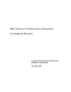 Standards of Practice - Rolf Institute of Structural Integration