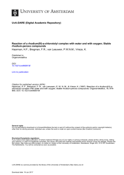 Reaction of a rhodium(III) - UvA-DARE