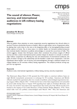 The sound of silence: Power, secrecy, and international
