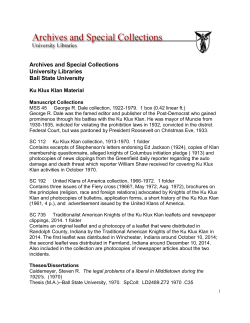 Archives and Special Collections