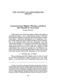 Unenumerated Rights: Whether and How Roe Should Be Overruled