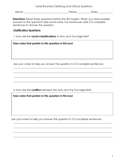 Hotel Rwanda Clarifying and Critical Questions 1