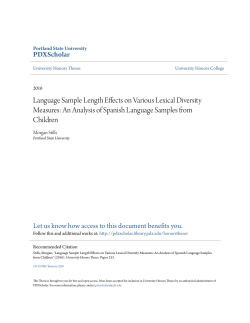 Language Sample Length Effects on Various Lexical