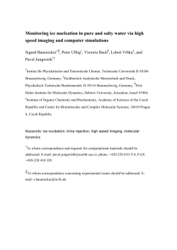 Monitoring ice nucleation in pure and salty water via high speed
