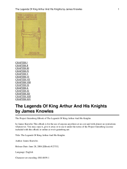 The Legends Of King Arthur And His Knights by James Knowles