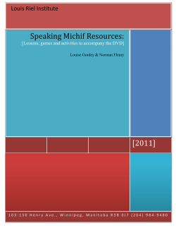 Speaking Michif Resources