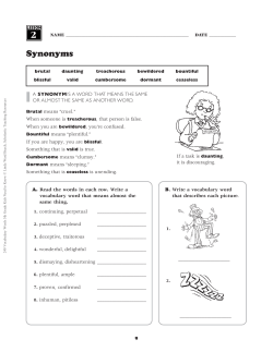 Synonyms - TeacherWeb