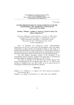 Poster paper INVERSE BREMSSTRAHLUNG CHARACTERISTICS