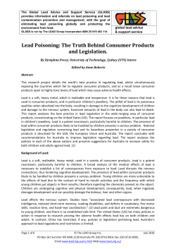 Lead Poisoning: The Truth Behind Consumer Products and