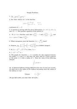 Sample Problems 1. lim x &radic; 2 + x &minus; &radic; 2