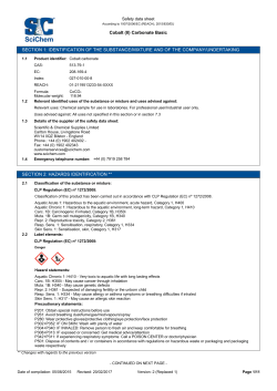 Cobalt (II) Carbonate Basic SECTION 1