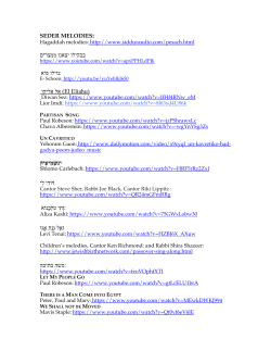 Sites for Pesach Melodies