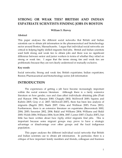 British and Indian scientists seeking jobs (Global Networks)