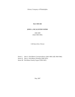 Library Company of Philadelphia McA MSS 001 JOHN A