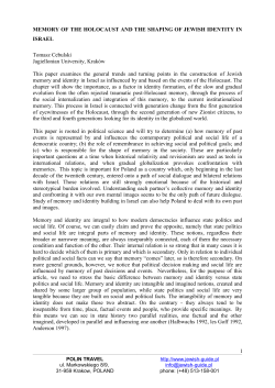 Memory of the Holocaust in the process of shaping Jewish identity in