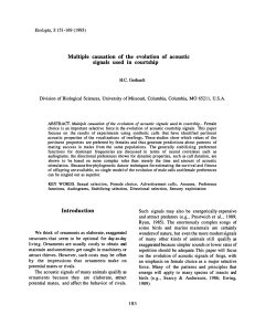 Multiple causation of the evolution of acoustic signals used in