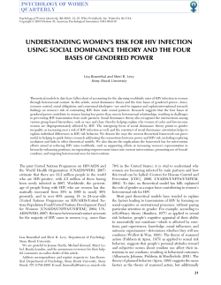 understanding women`s risk for hiv infection