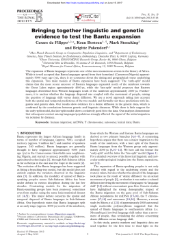 Bringing together linguistic and genetic evidence to test the Bantu
