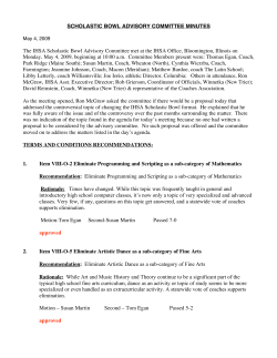 Minutes from May 4, 2009 meeting