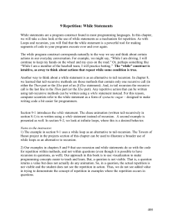 9 Repetition: While Statements