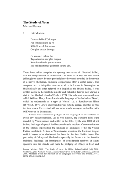 The Study of Norn - University of Aberdeen