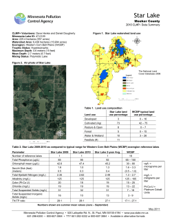 CLMP+ Report on Star Lake (Meeker County)