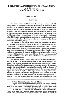 International Determinants of Human Rights and Welfare