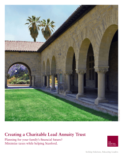 Creating a Charitable Lead Annuity Trust