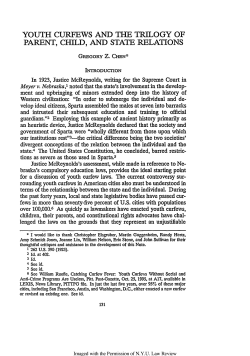 Youth Curfews and the Trilogy of Parent, Child, and State Relations