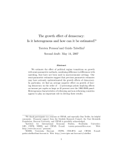 The growth effect of democracy - Institute for International Economic