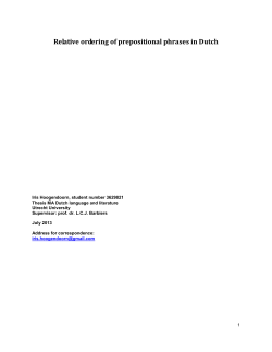 Relative ordering of prepositional phrases in Dutch