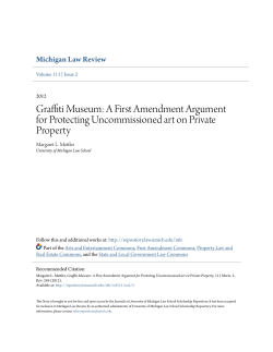 Graffiti Museum: A First Amendment Argument for Protecting