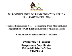 Barney IS Laseko Programme Coordinator Prime Minister`s Office
