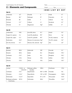 2 &bull; Elements and Compounds