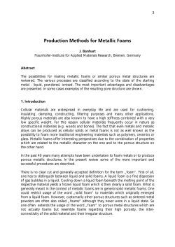 Production Methods for Metallic Foams - Helmholtz