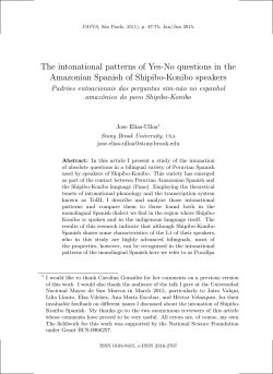 The intonational patterns of Yes-No questions in the Amazonian