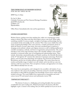 THE EMERGENCE OF MODERN SCIENCE