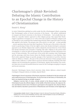 Charlemagne`s &rsaquo;Jihād&lsaquo; Revisited: Debating the Islamic Contribution
