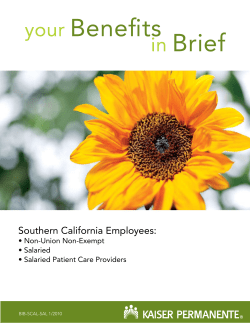 Benefits in Brief - Kaiser Permanente