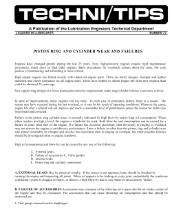 Piston Ring and Cylinder Wear and Failures
