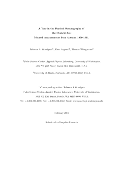 A Year in the Physical Oceanography of the Chukchi Sea: Moored