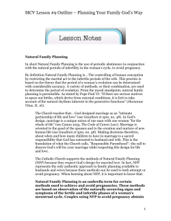 MCV Lesson #9 Outline Planning Your Family God`s Way