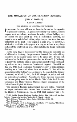 THE MORALITY OF OBLITERATION BOMBING JOHN C. FORD SJ