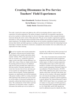 Creating Dissonance in Pre-Service Teachers` Field