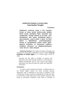 Intellectual Intellectual Freedom in Ancient India in Ancient India in