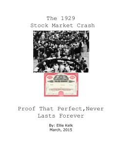 The 1929 Stock Market Crash Proof That Perfect,Never Lasts Forever