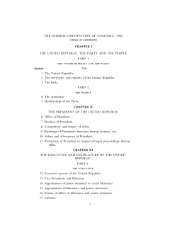 THE INTERIM CONSTITUTION OF TANZANIA, 1965