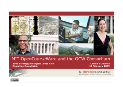 MIT OpenCourseWare and the OCW Consortium