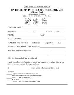 Dealer Application - Hartford Springfield Auto Auction Co-Op