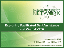 Exploring Self-Assistance and Virtual VITA (Slides)